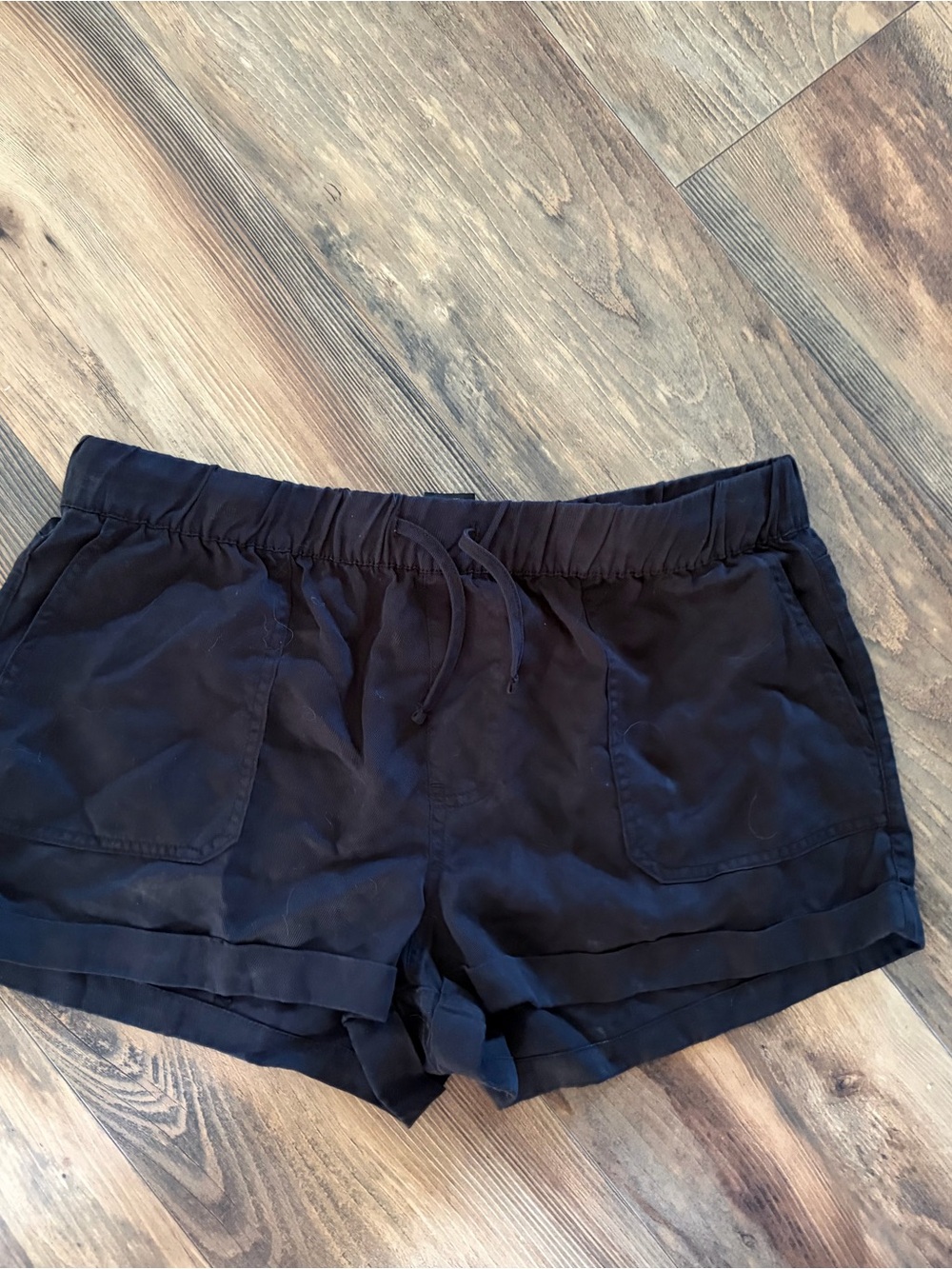 Everyday Black Athletic Drawstring Shorts with Front Pockets